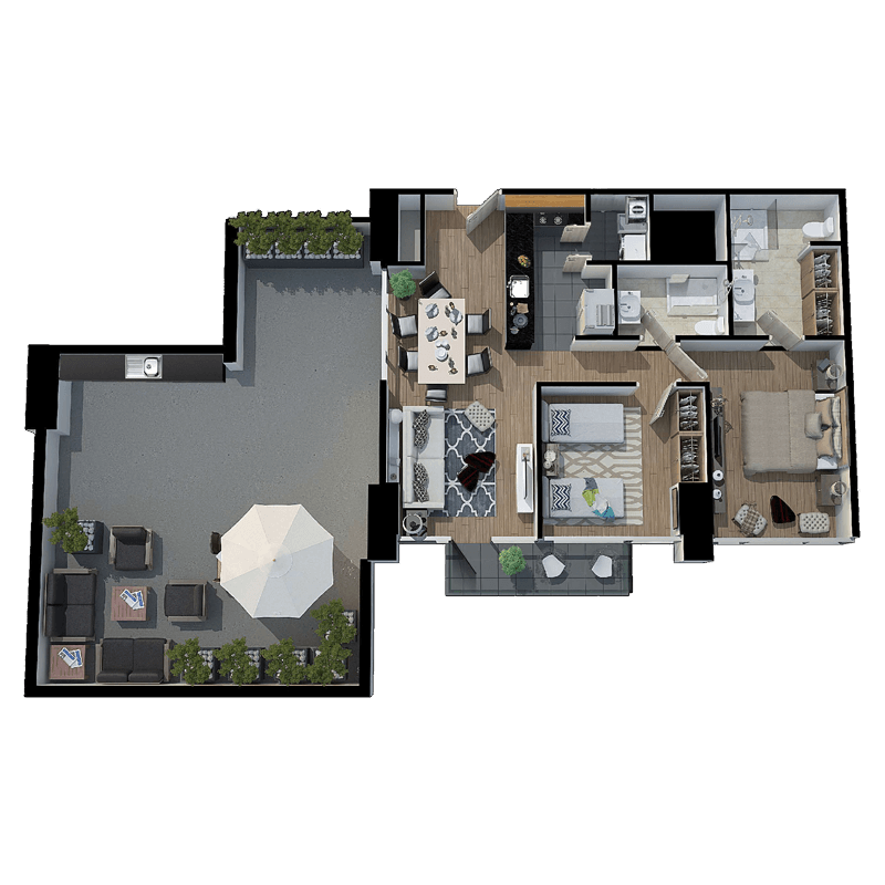 PLANTA 2A 84.52M2 + BALCÓN + TERRAZA